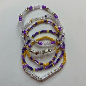Louisiana State University beaded bracelets